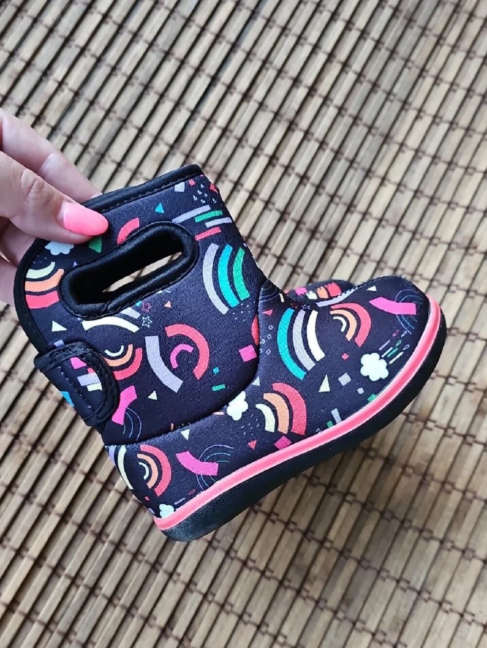 Baby Bogs R-Fun Raindbow Kids Black Rainbow Rain & Snow Bloom Boots AJ
